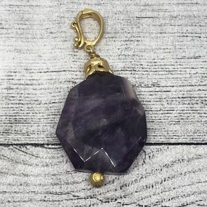 Amethyst big statement pendant clip on/off